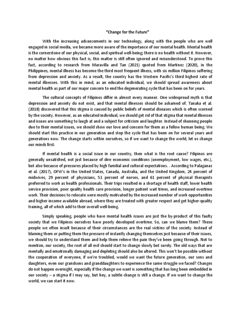 Example Of Persuasive Speech About Mental Health