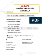 Cheats Pokemon Edicion Amarilla