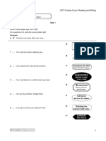 KET Practice Exam: Reading and Writing: Questions 1-5