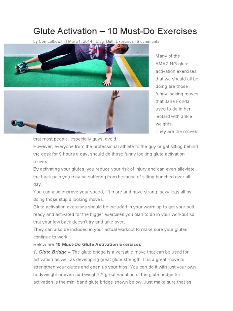 Glute Activation Pdf Anatomical Terms Of Motion Foot