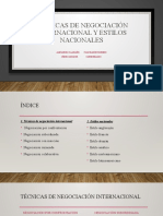 Técnicas de Negociación Internacional y Estilos Nacionales