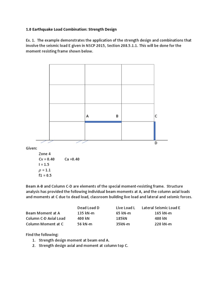 Earthquake Load Combinations Explained | PDF | Beam (Structure ...