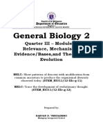 General Biology 2: Quarter III - Module 3: Relevance, Mechanisms, Evidence/Bases, and Theories of Evolution