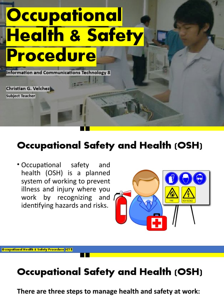 Occupational Health & Safety Procedure PDF Occupational Safety And