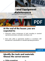 Tools and Equipment Maintenance