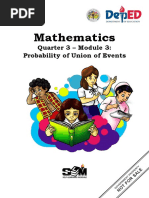 Mathematics: Quarter 3 - Module 3: Probability of Union of Events