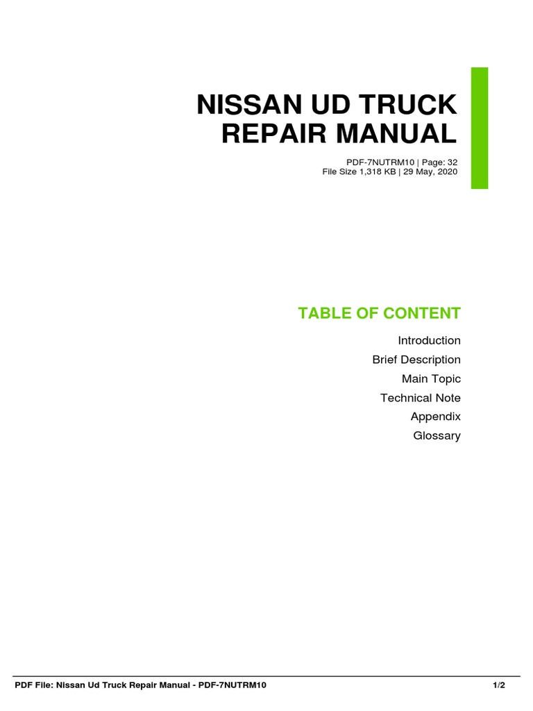 UD TRUCK SERVICE MANUAL PDF intelligence overview