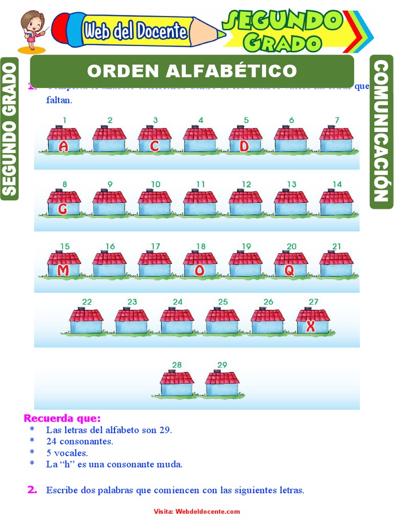 Orden Alfabético para Segundo Grado de Primaria | PDF | Artes del ...