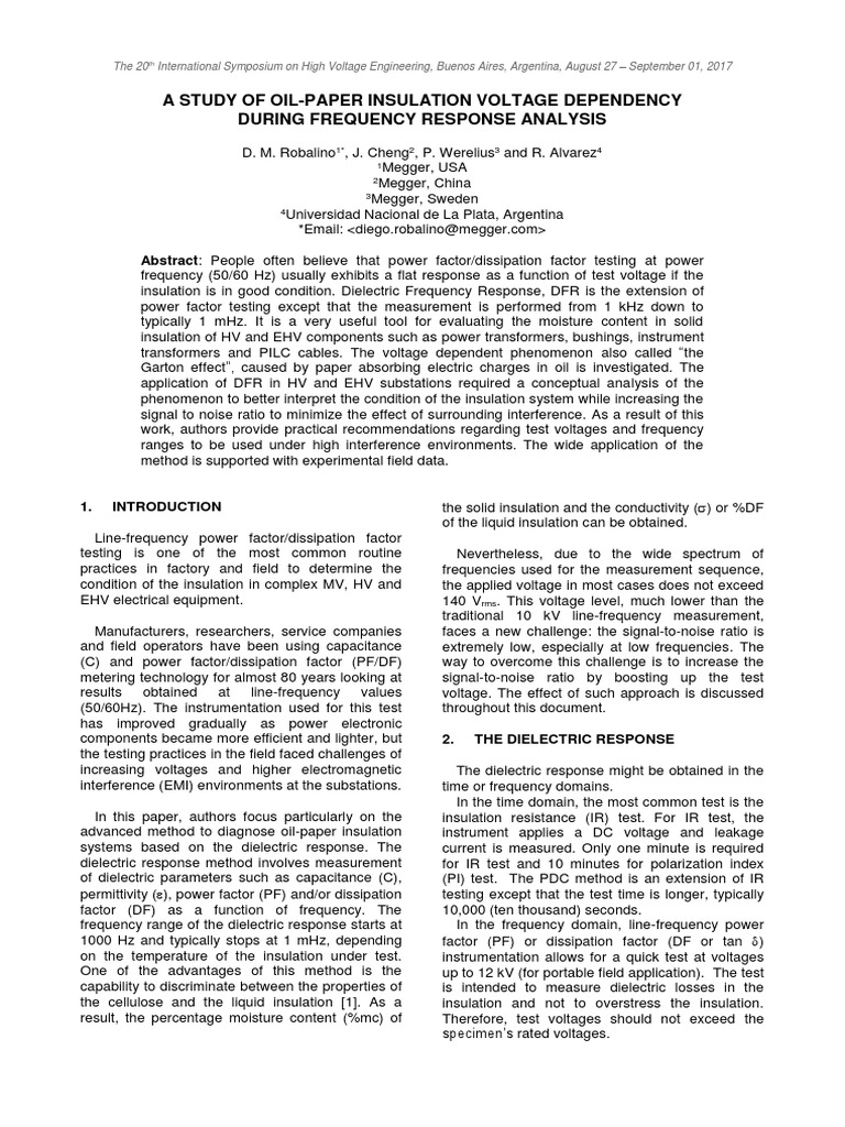 High Voltage Insulation Testing Insights | PDF | Capacitor | Transformer