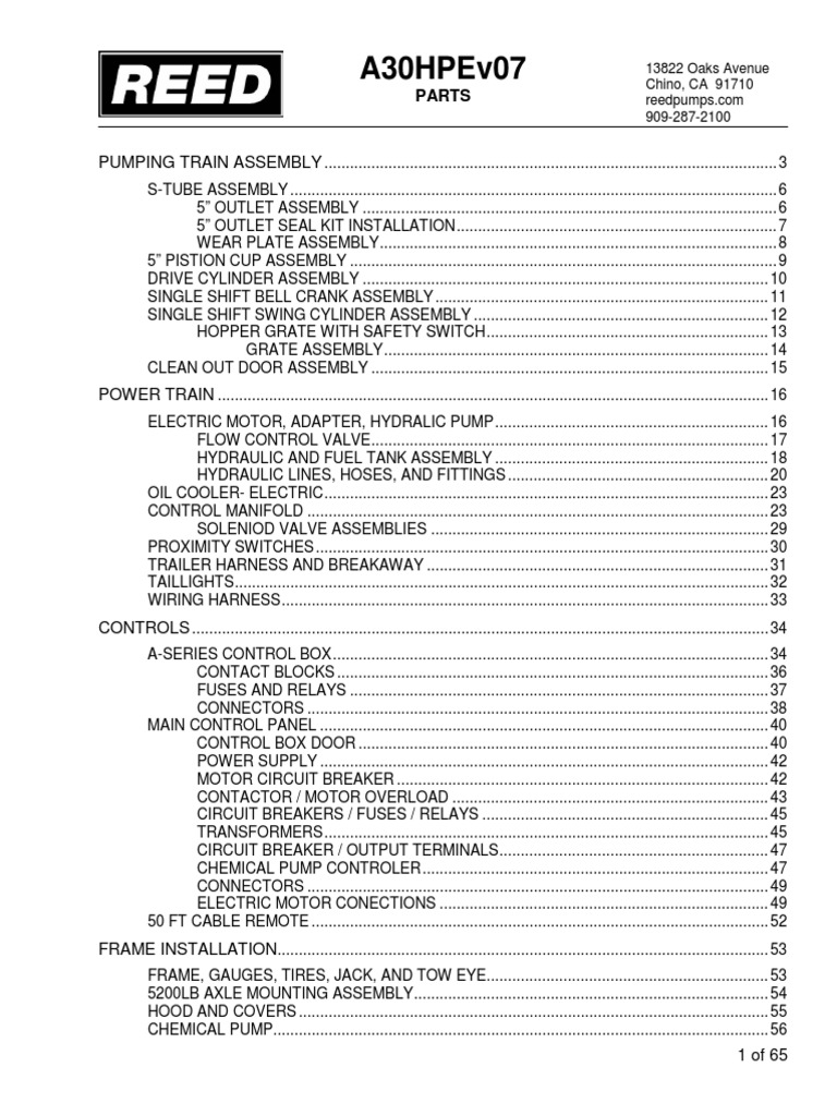A30Hpev07: Pumping Train Assembly | PDF | Mechanical