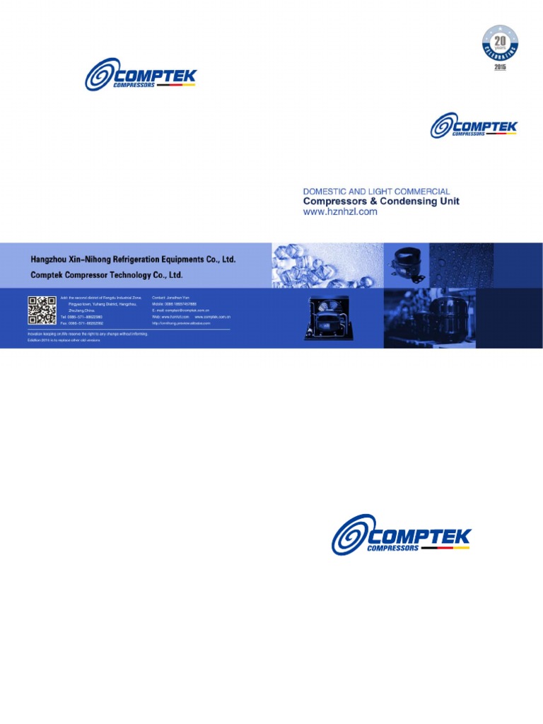 QD Series Compressor Specifications | PDF | Refrigerator | Refrigeration