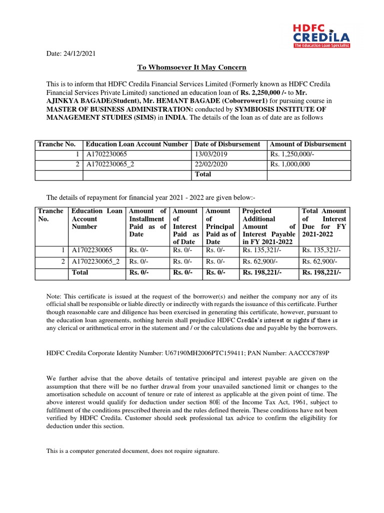 Education Loan PDF Loans Student Loan