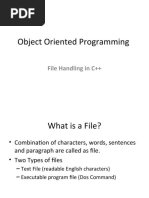 Object Oriented Programming: File Handling in C++