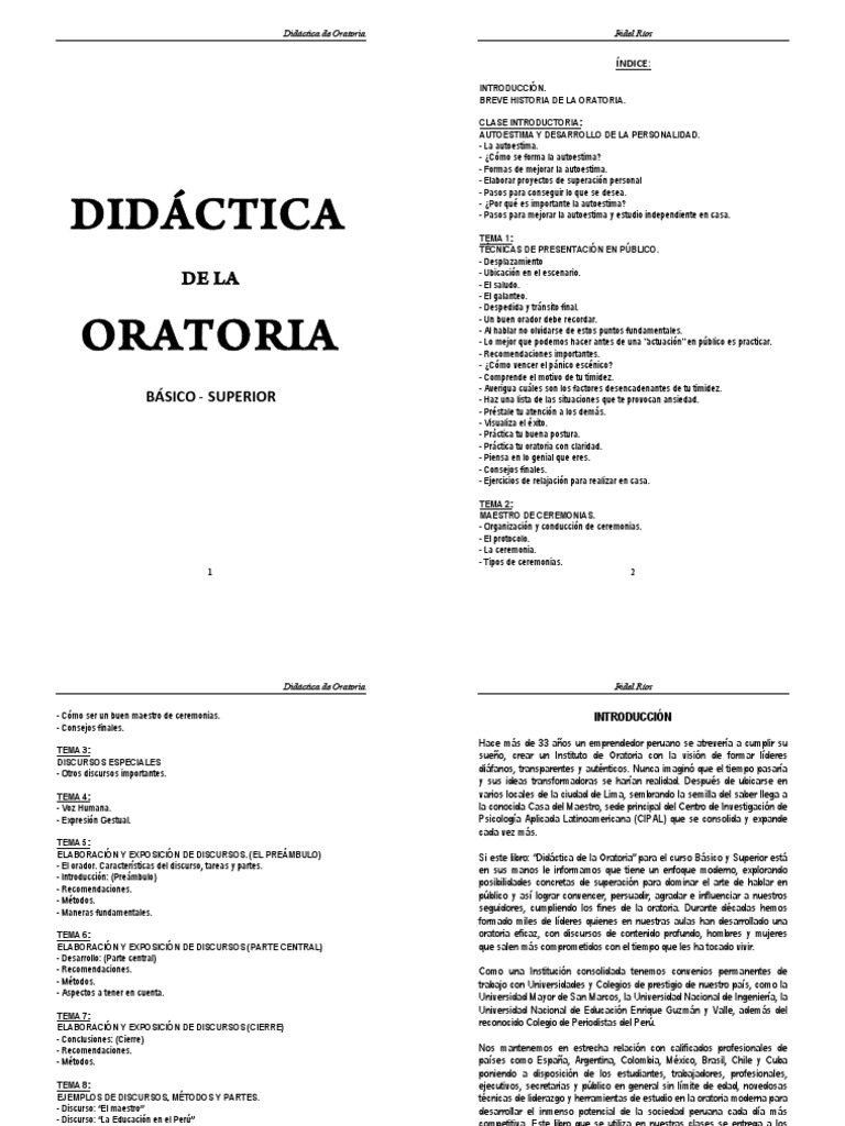 Guía Completa de Oratoria y Autoestima | PDF | Hablar en público ...