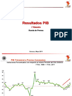 Crecimiento económico de Venezuela. 1er trimestre 2011