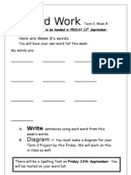 Word Work WK 8