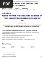 EVALUATE - Quiz 1 (Intro To Bio, Cell Theory, Cell Types, Structure and Function) - General Biology 1