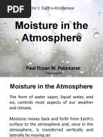 Moisture in The Atmosphere and Weather Changes