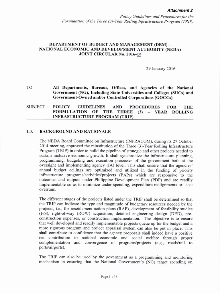 Reference-Formulation of TRIP (Three-Year Rolling Infrastructure ...