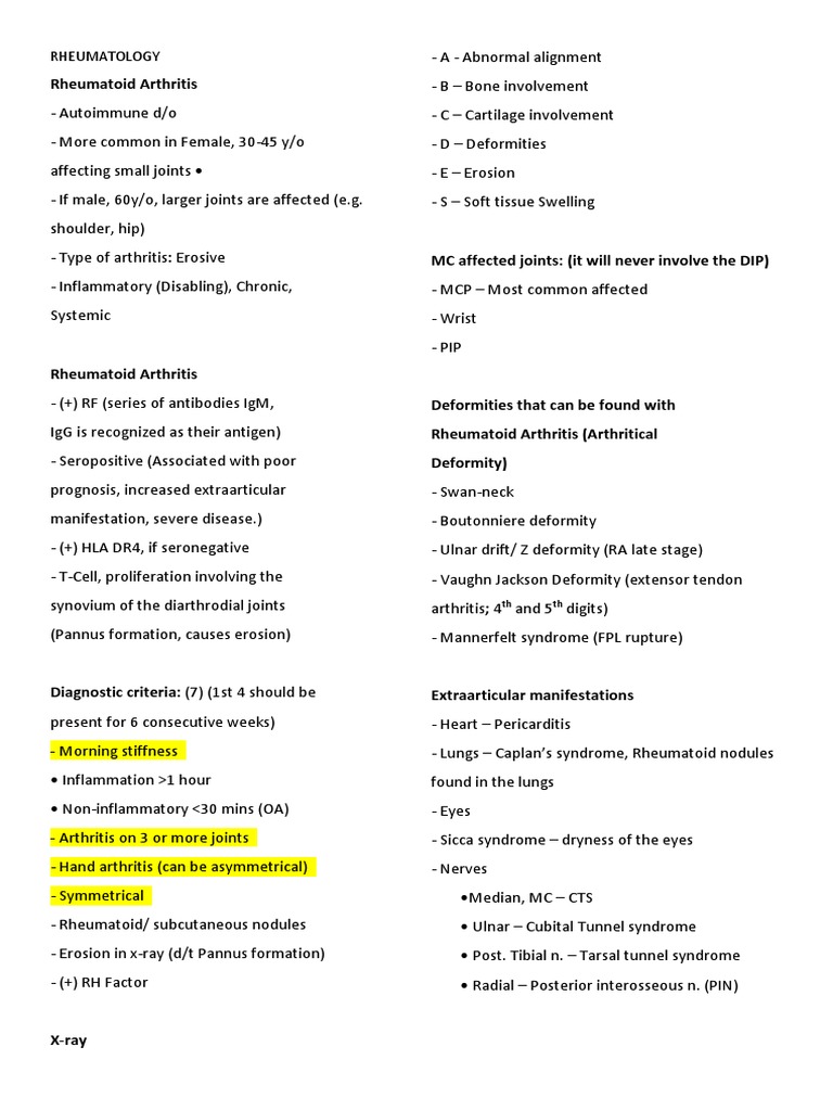 RHEUMATOLOGY | PDF | Rheumatoid Arthritis | Arthritis