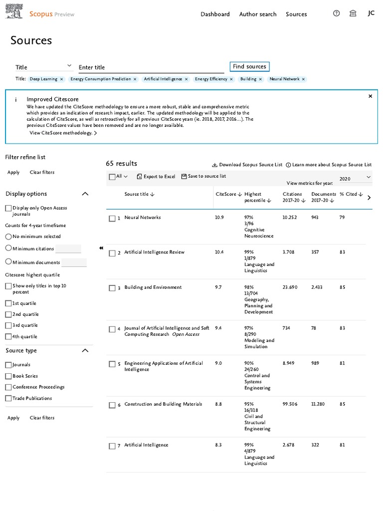 Scopus Preview - Scopus - Sources | PDF | Engineering | Artificial ...
