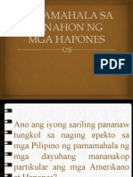 Pamamahala NG Mga Hapones Sa Pilipinas