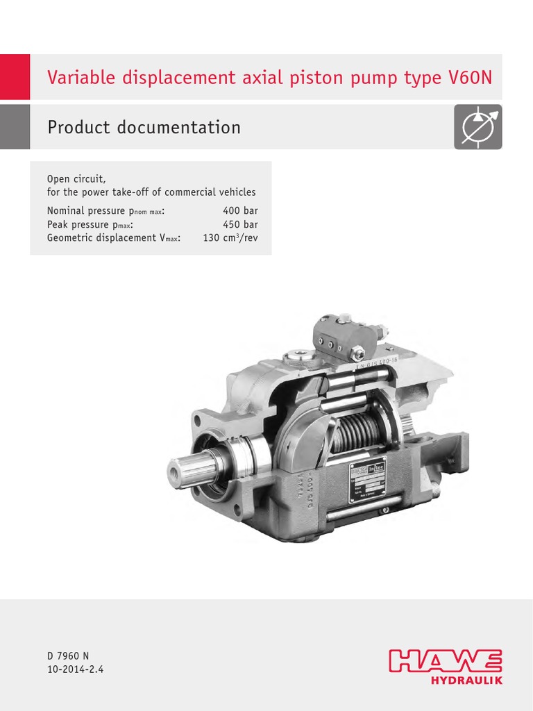 Variable Displacement Axial Piston Pump Type V60N: Product ...