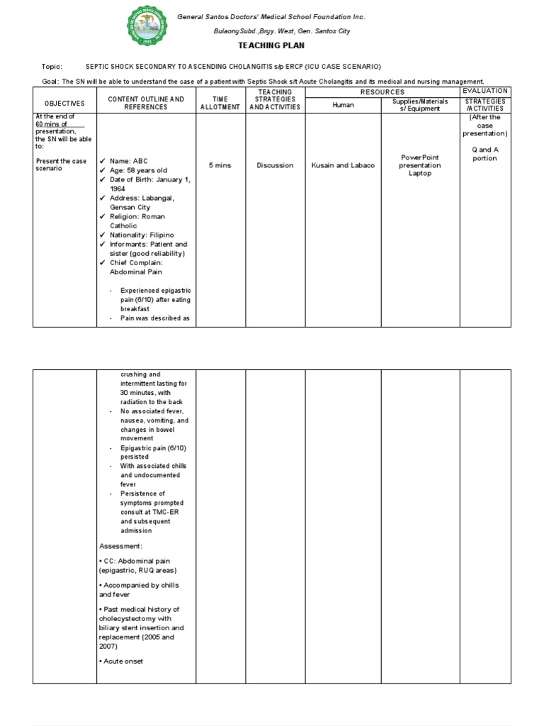 Teaching Plan: General Santos Doctors' Medical School Foundation Inc ...