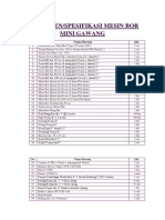 Komponen/Spesifikasi Mesin Bor Mini Gawang: No Nama Barang Qty