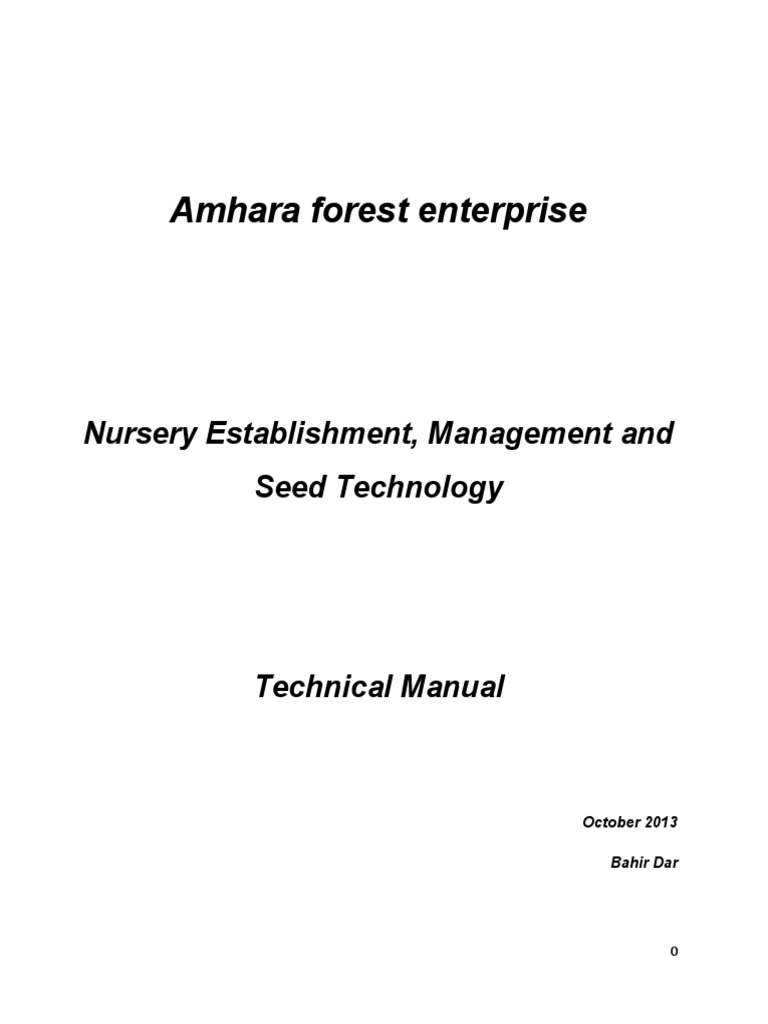 Nursery Establishment and Management Guide | PDF | Seed | Germination