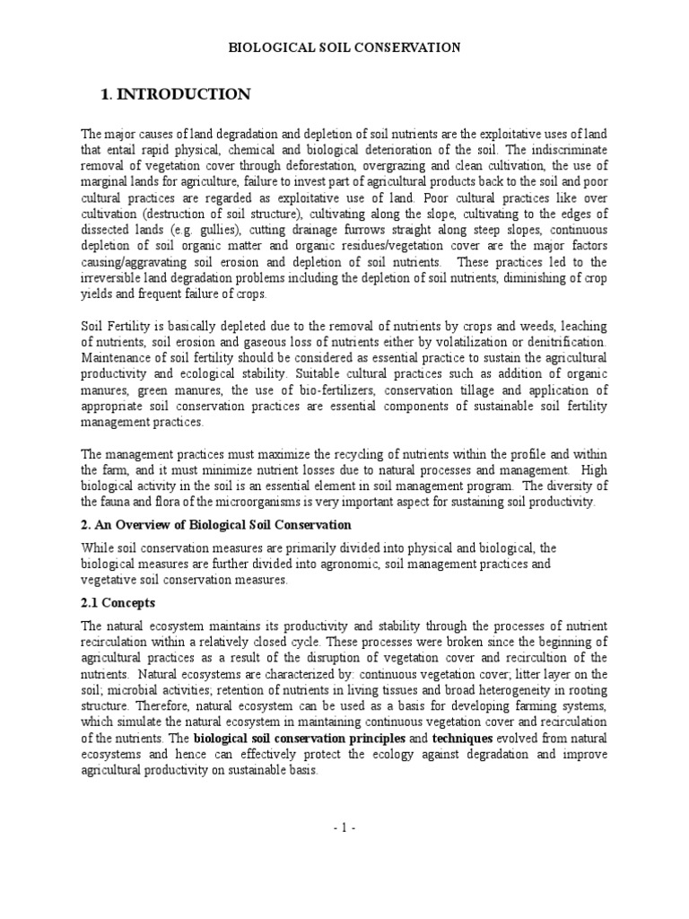 Biological Soil Conservation Guide | PDF | Crop Rotation | Soil