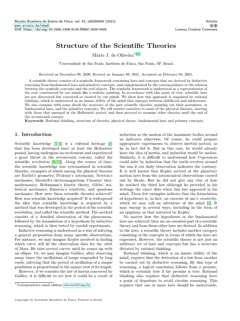 Structure of The Scientific Theories | PDF | Theory | Thought