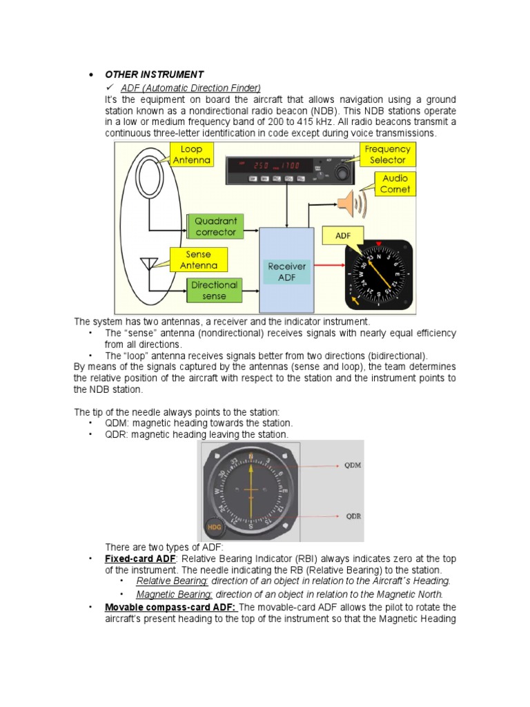 Aircraft Navigation Instruments Overview | PDF | Gyroscope | Flight ...