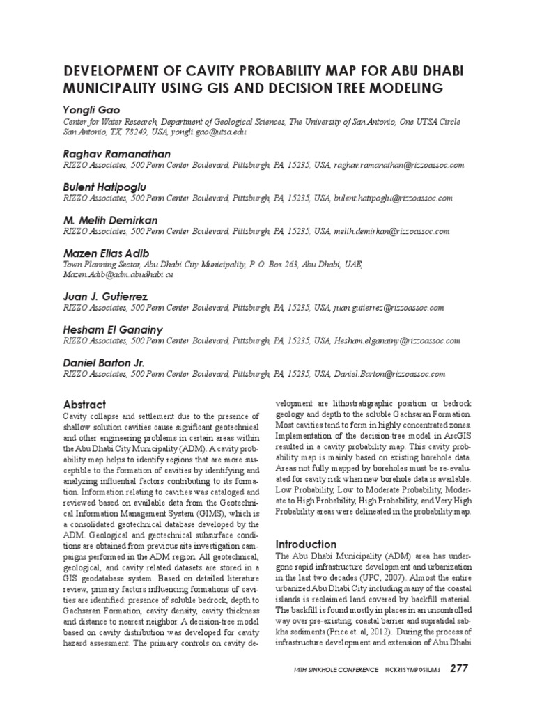 Cavity Probability Mapping in Abu Dhabi | PDF | Esri | Sinkhole