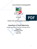 Textile Testing and Quality Control I Lab Manual 1