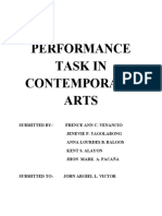 Performance Task in Contemporary Arts