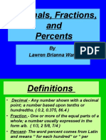 Decimals, Fractions, and Percents: by Lawren Brianna Ware