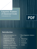 Linguistic Features of Jamaican Creole