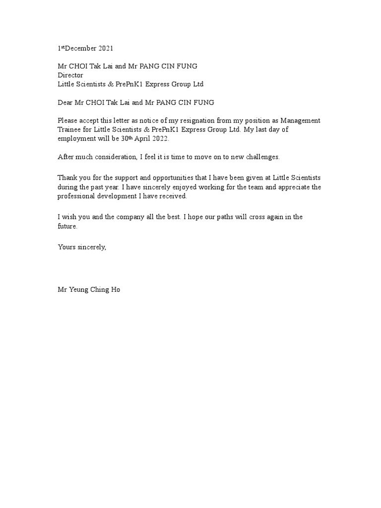 Resignation | PDF