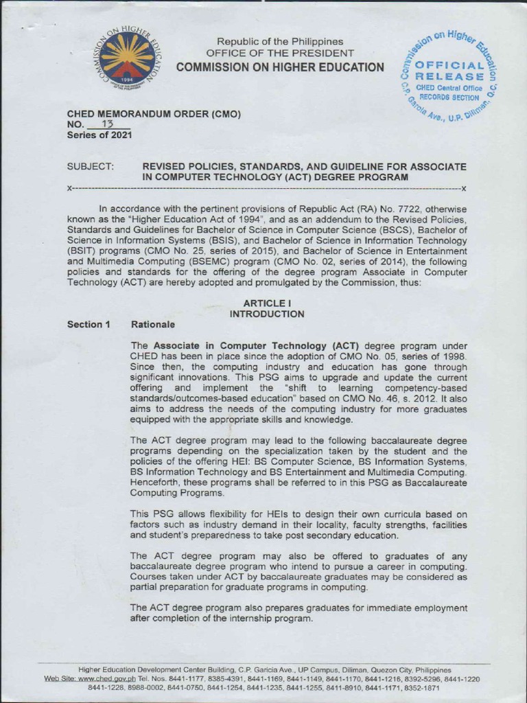 CMO No. 13 S. 2021 | PDF