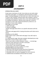 UNIT-3 Javascript: Introduction Java Script