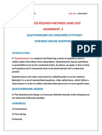 Business Research Methods Using Spss Assignment - 2: Questionnaire On Consumer Attitudes Towards Online Shopping