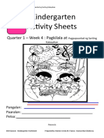 Kindergarten Activity Sheets: Quarter 1 - Week 4: Pagkilala at