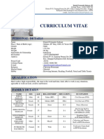 Curriculum Vitae: Personal Details