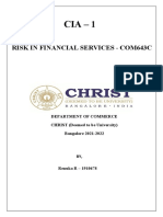 Risk in Financial Services - Com643C: Department of Commerce CHRIST (Deemed To Be University) Bangalore 2021-2022
