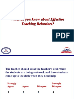 What Do You Know About Effective Teaching Behaviors?