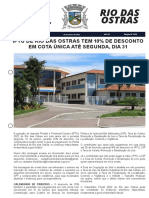 Jornal Oficial Rio Das Ostras: Iptu de Rio Das Ostras Tem 10% de Desconto em Cota Única Até Segunda, Dia 31