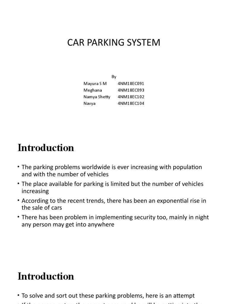Car Parking System PDF Password Systems Engineering