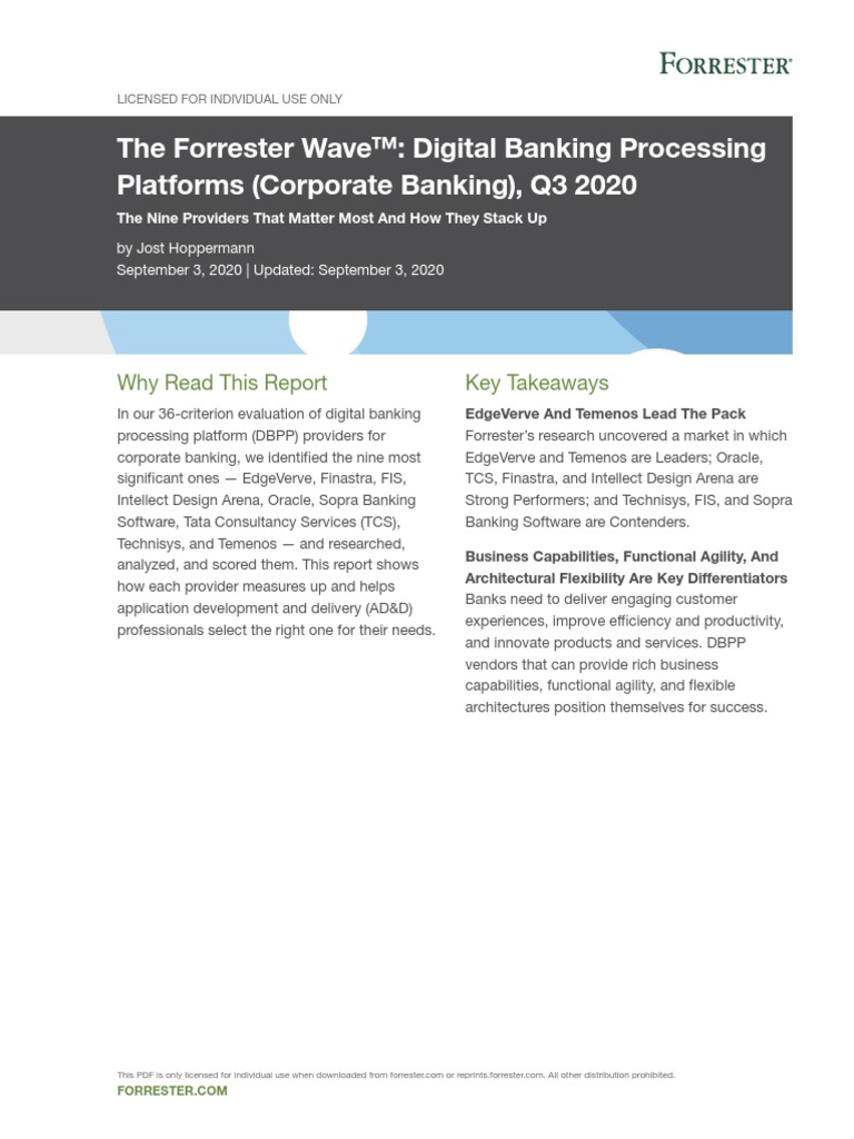The Forrester Wave™ Digital Banking Processing Platforms (Corporate ...