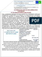 Attestation de Normalisation Et de Liberation Et de Prelevement Des Fonds